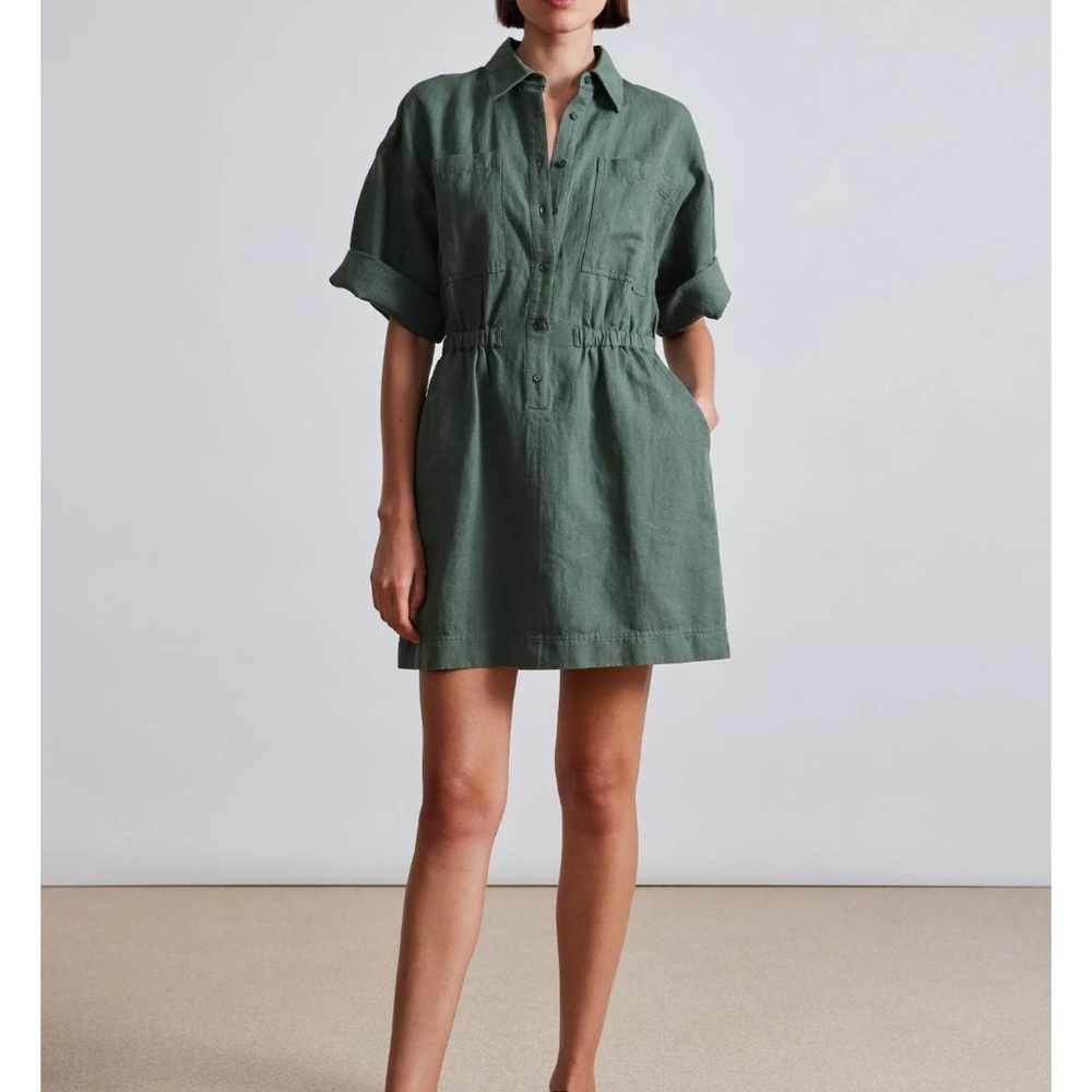 Apiece Apart Palmera Mini Dress - Thyme - New Without Tags